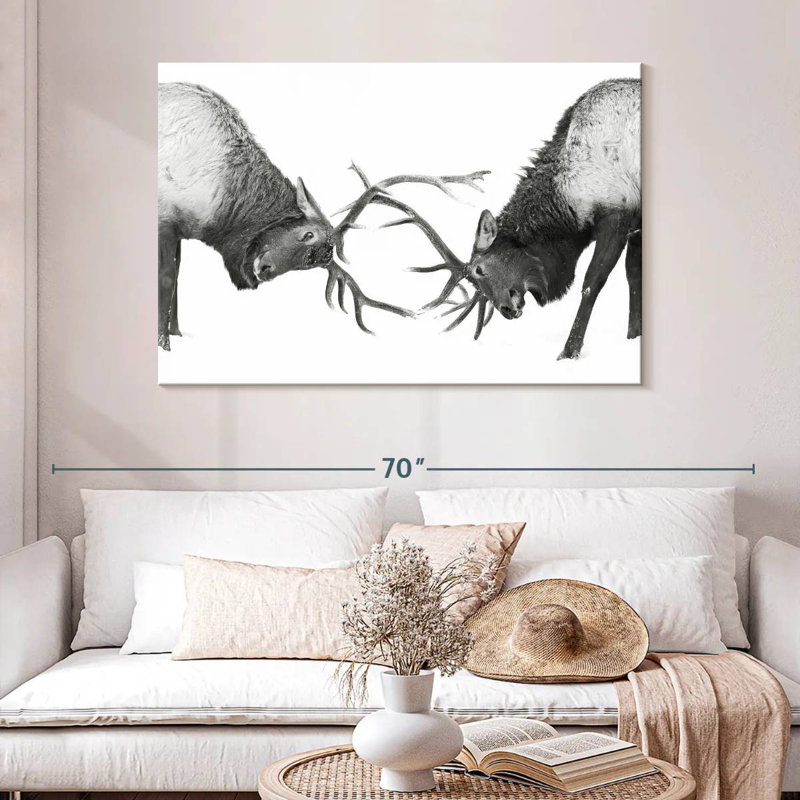 Brampt Fighting Elks, 32" H x 48" W