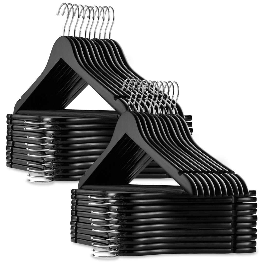  Lotus Wood Standard Suit Hangers (Set of 40) Casafield 
