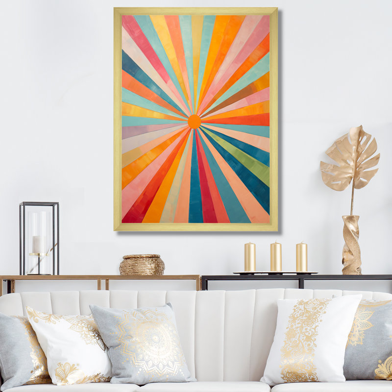 «Colorful Mid Century Optical Serenade I», reproduction d'art sur toile abstraite, H 20 po x l 12 po x P 1 po