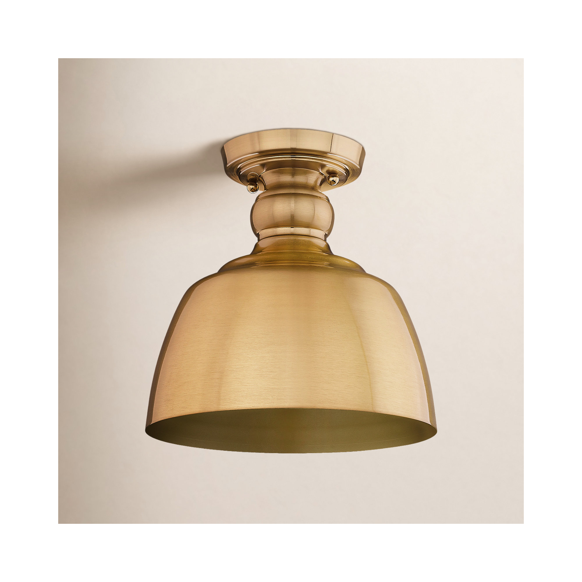 Holmes Single Light Flush Mount, Modern Brushed Gold
