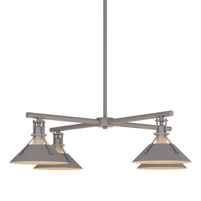 Henry 4 - Bulb 8.2" H Outdoor Chandelier, Coastal Burnished Steel