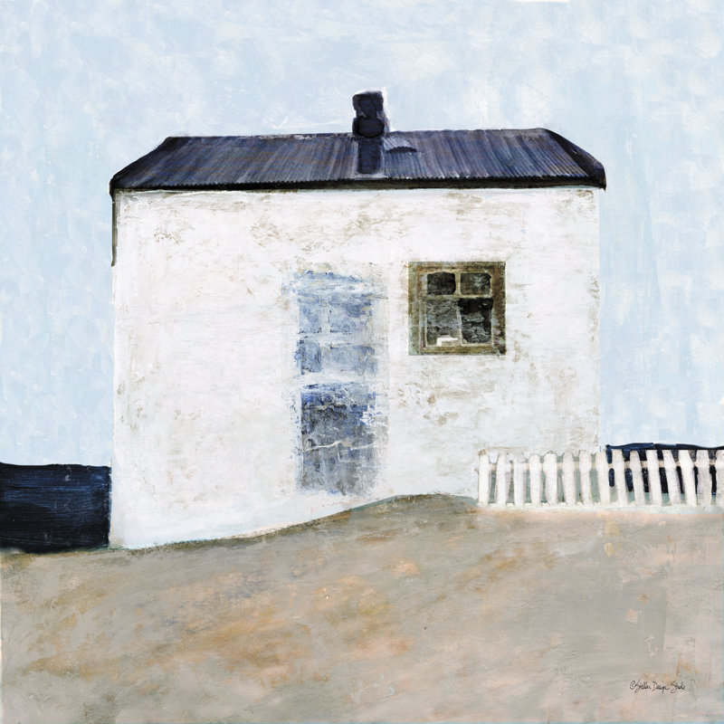 Oceanside Cottage 2 by Stellar - Wrapped Canvas Painting, 20" H x 20" W, Yes, Black Single Picture Framed Paper