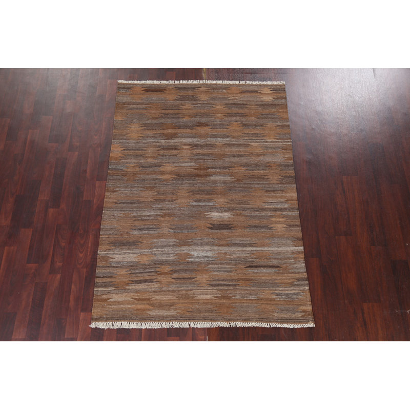 Natural Dye Kilim Flat-Weave Area Rug 5x7