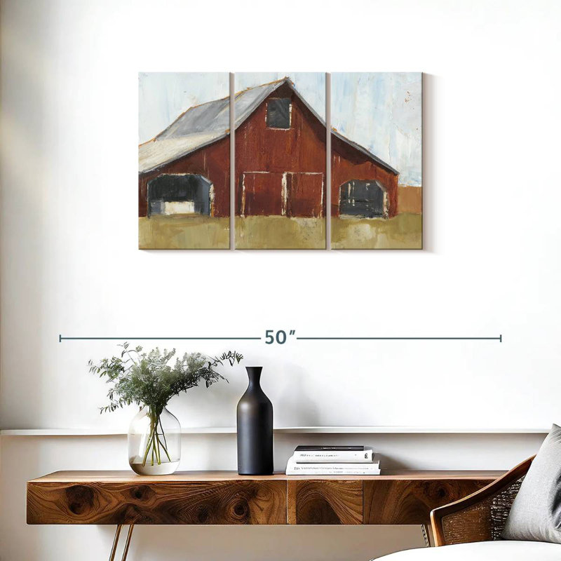 Lilie Rustic Red Barn I, 20" H x 33" W