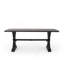 Table de salle à manger d'extérieur, noir mat antique