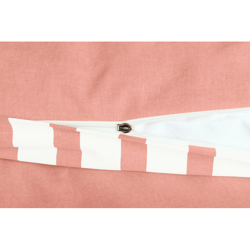 Striped Duvet Cover Set with Pillowcases, 200 x 220 cm - 2 Pillowcases (80 x 80 cm), Red
