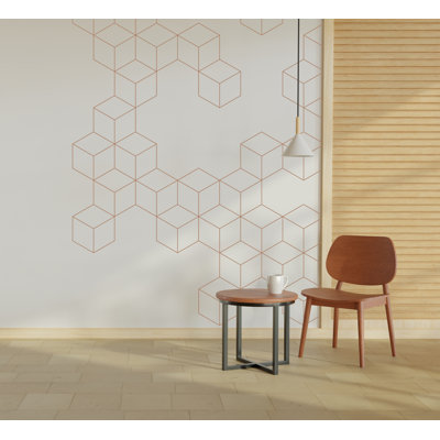 Cubes, autocollant de décoration murale, décor de coin, décalque de coin, art mural géométrique, Art abstrait, Art mural minimaliste, Art mural abstrait, cadeau 127LU