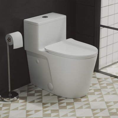 Swiss Madison Arles 1.6 Gallons Per Minute GPF Elongated Comfort Height Floor Mounted One-Piece Toilet (Seat Included)