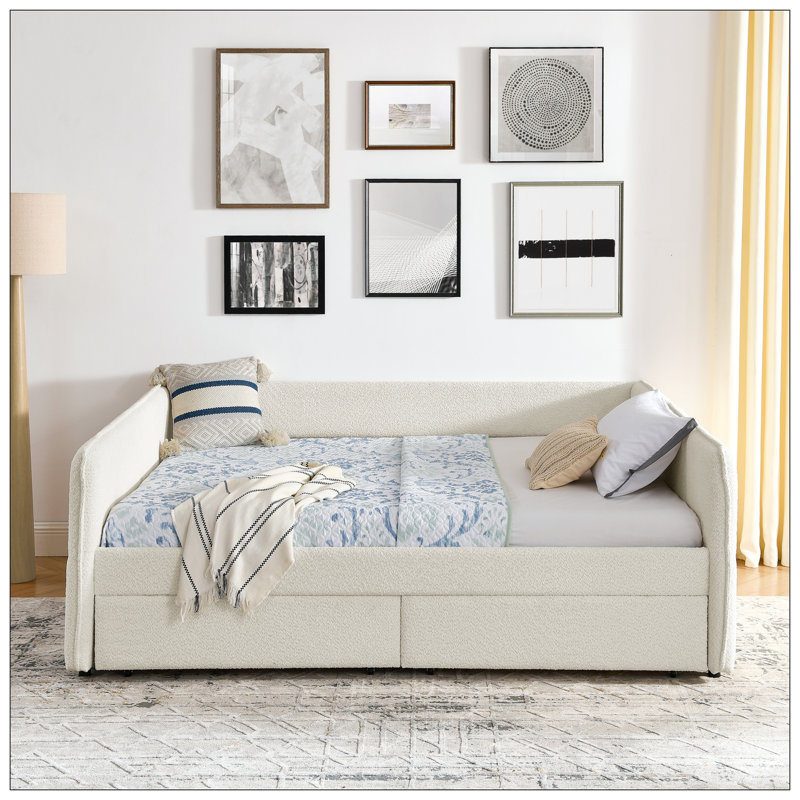 Lit pour chambre à coucher, Beige, Grand lit