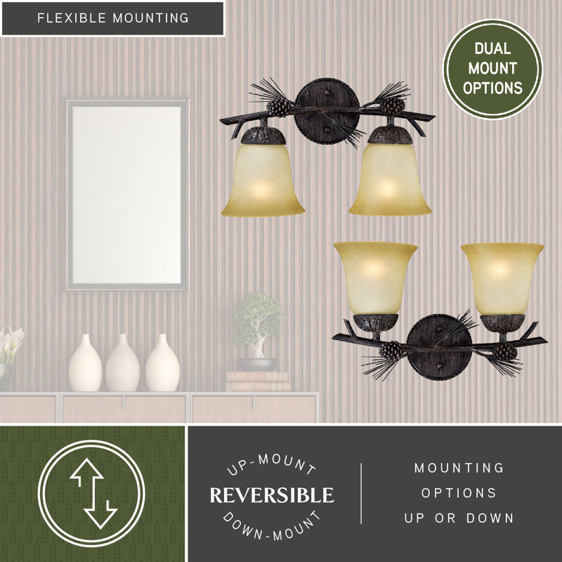Éclairage pour meuble-lavabo Stricklin Light, 2, H 11,5 po x l 15 po x P 8 po
