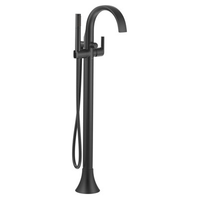 Moen Doux Single Handle Floor Mounted Freestanding Tub Filler with Handshower