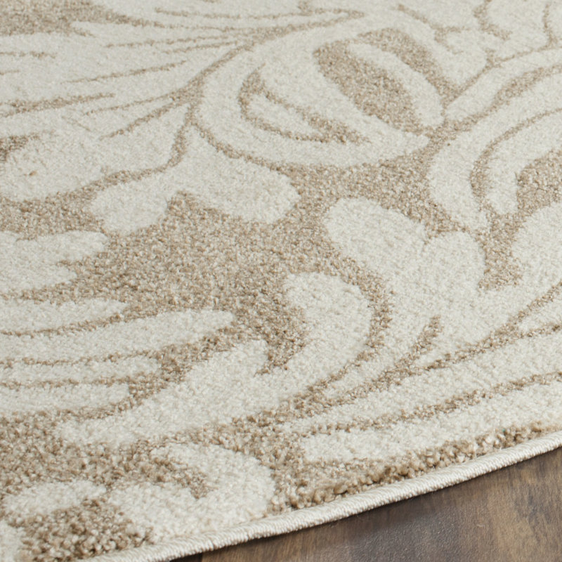 Tapis performance à motif floral Carman, Rond 5 pi