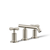Purist Widespread Bathroom Sink Faucet with Low Cross Handles and Low Spout