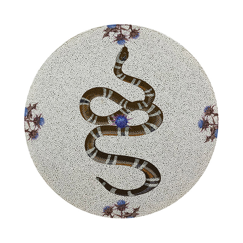 Napperon Thistle and Snake, Bleu/blanc