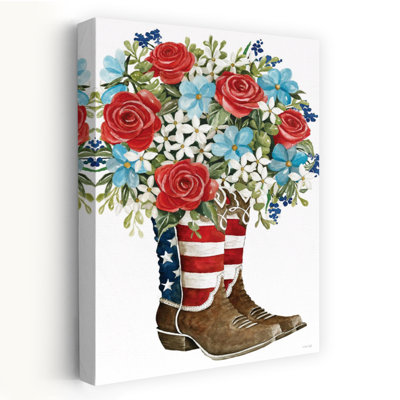 Patriotic Boots Rustic Abstract Contemporary Art