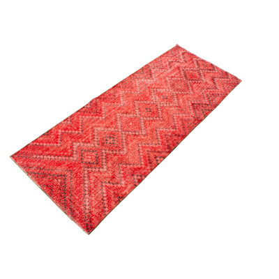 Dhruvin One-of-a-Kind 4'1" X 10'2" 1980s Runner Wool Area Rug in Red