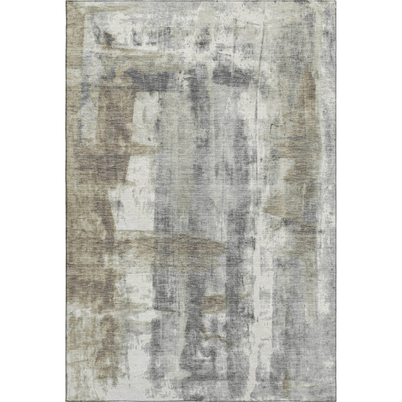 Premium Machine Washable Mouton Abstract Rug, Rectangle 10' x 14'