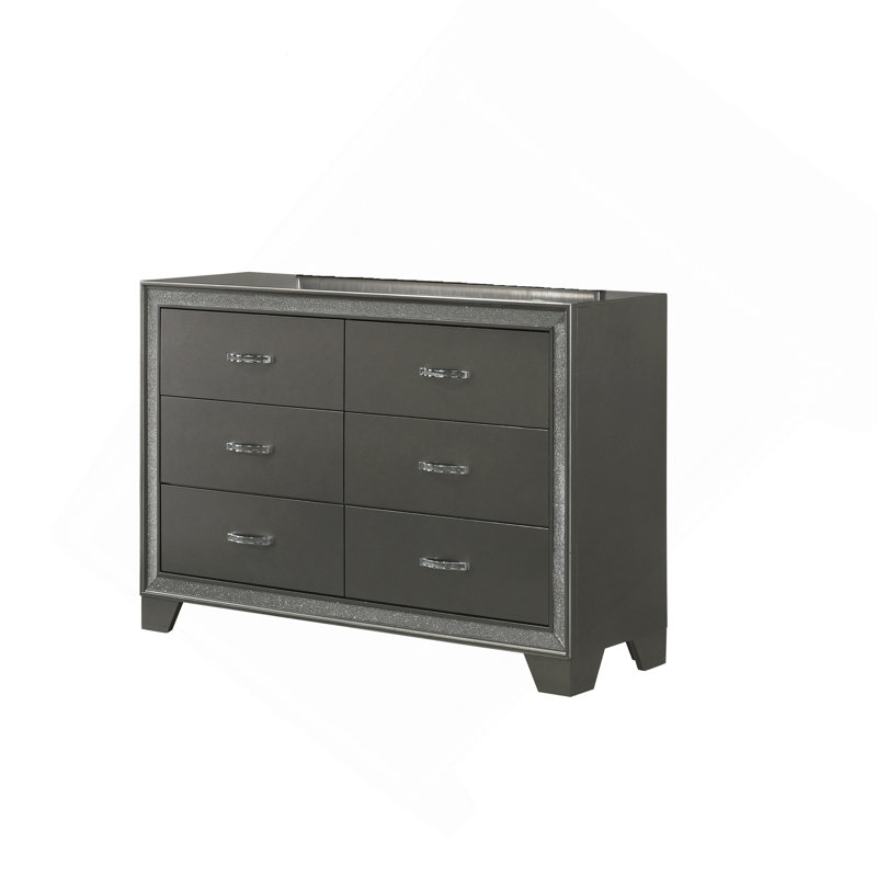 Commode contemporaine 1 pièce avec rangement de chevet 6 tiroirs