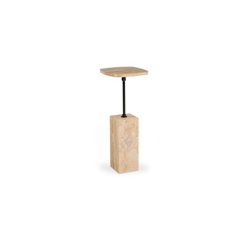 Caro Stone End Table, Beige
