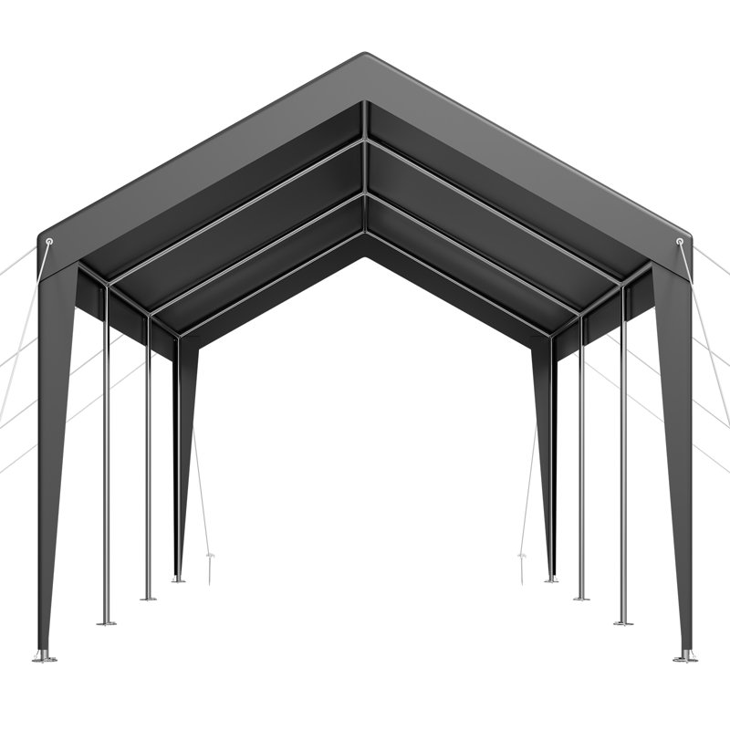 Carport Car Canopy Heavy Duty Portable Car Garage Shelter Tent, Grey