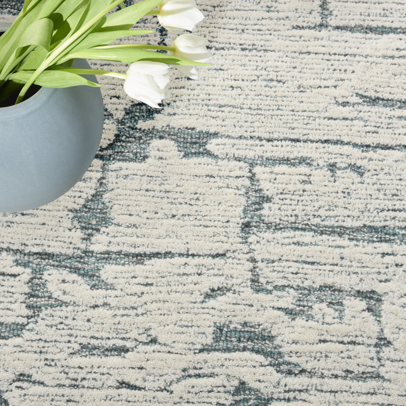CK009 SCULPTURAL Abstract Hand Woven Area Rug, Rectangle 93 x 117cm