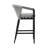 Abalone Outdoor Patio Barstool in Aluminum and Wicker with Grey Cushions-66603366