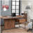 Walnut and beach black 1-drawer writing desk