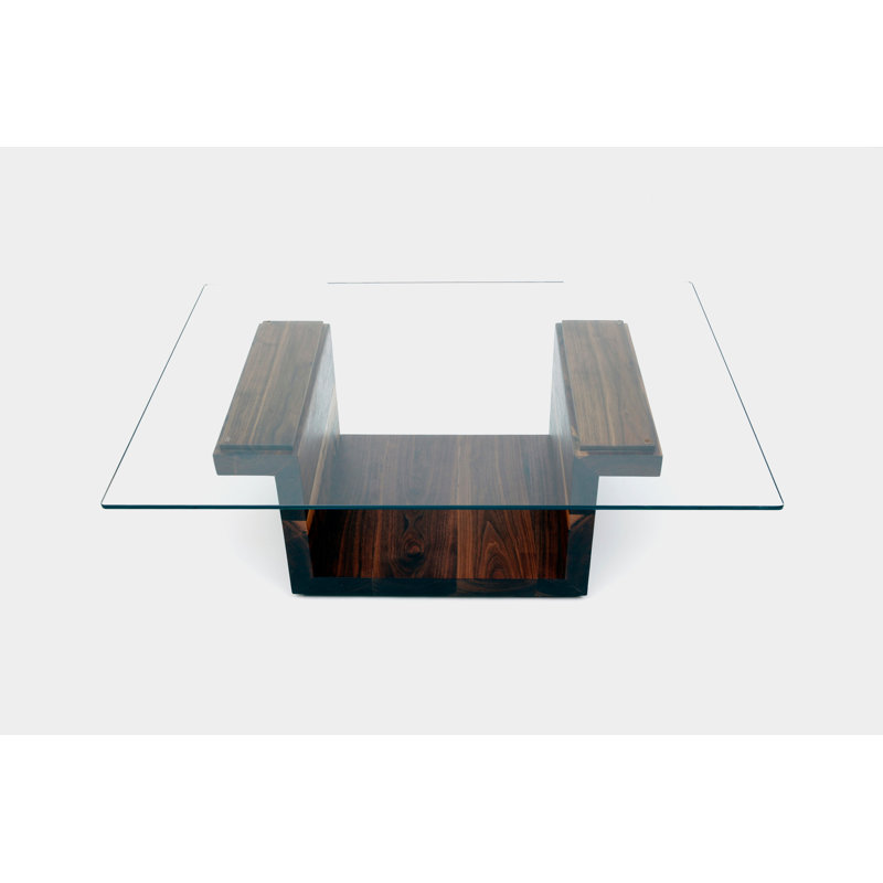 SQG Coffee Table, Walnut, 14" H x 42" L x 30" W