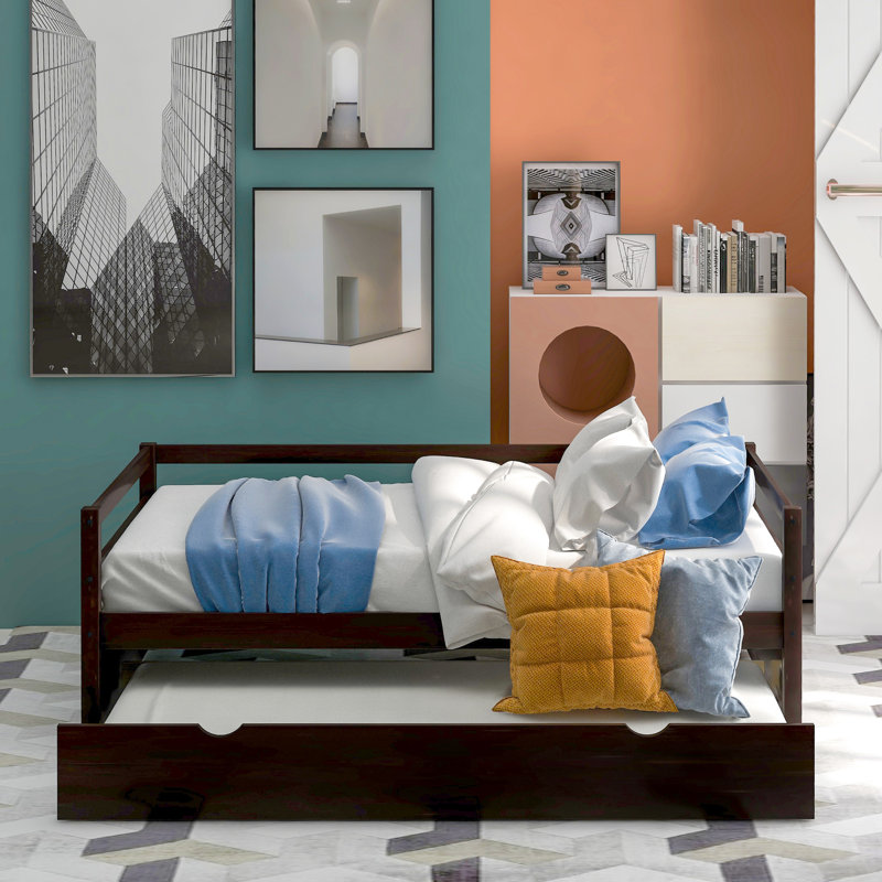 Daybed With Trundle, Twin Size - Solid Wood Construction For Bedroom Style