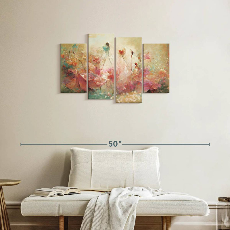 Fleurs éthérées abstraites Avery, H 22 po x l 36 po