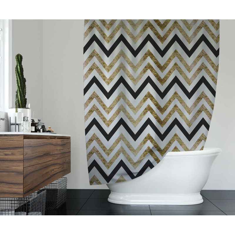 Chevron Shower Curtain, 70" H x 71" W
