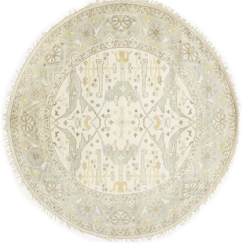 Tapis oriental rond Oushak Chobi Mute