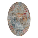 Folmar Abstract Ivory/Blue/Red Area Rug