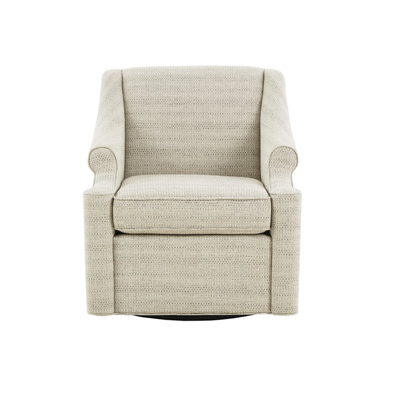 Fauteuil oscillant pivotant brun clair, rehaussant le confort Bras hauts et tissu ton sur ton