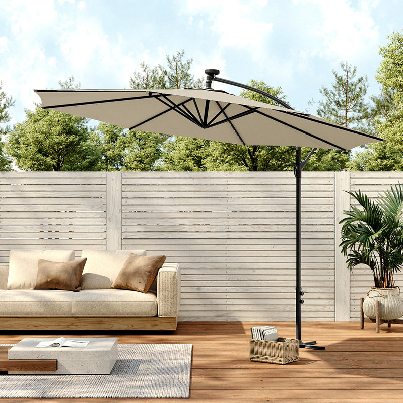 3M Cantilever Parasol with LED Light, Beige 