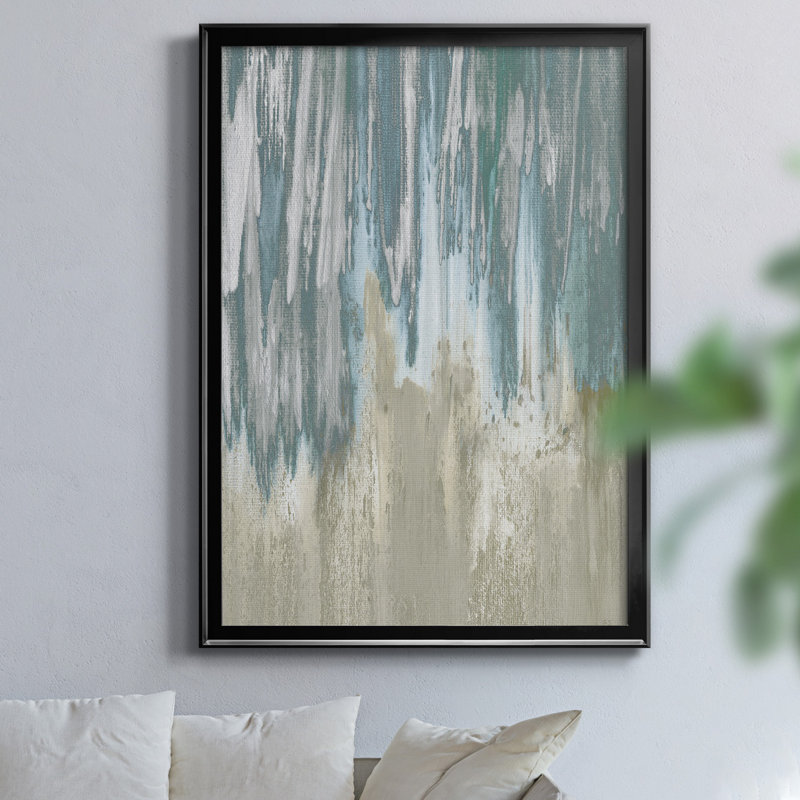 «Like a Waterfall II» par J Paul, reproduction d'art sur toile encadrée, H 18,5 po x l 24,5 po x P 1,5 po, Noir