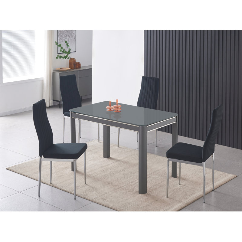 Aadaya 4 - Person Dining Set, Black