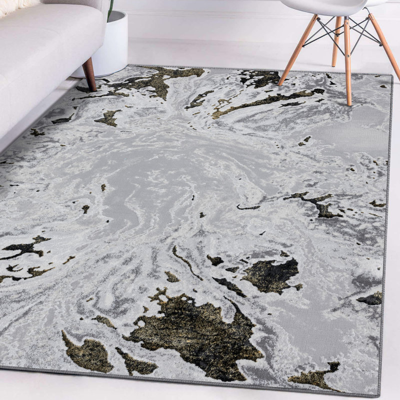 Tapis moderne en marbre abstrait