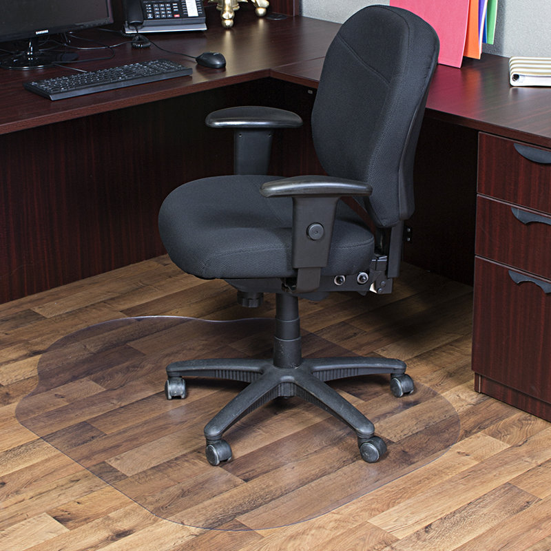 Clear Vinyl Rectangular Office Chair Mat for Hard Floors