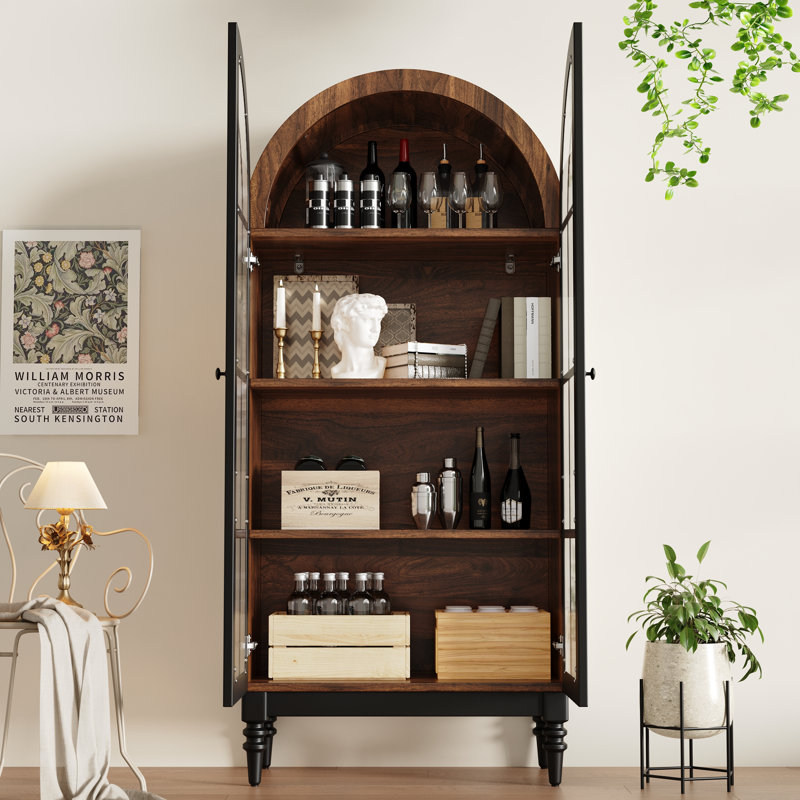 76 cm W Display Cabinet, Black