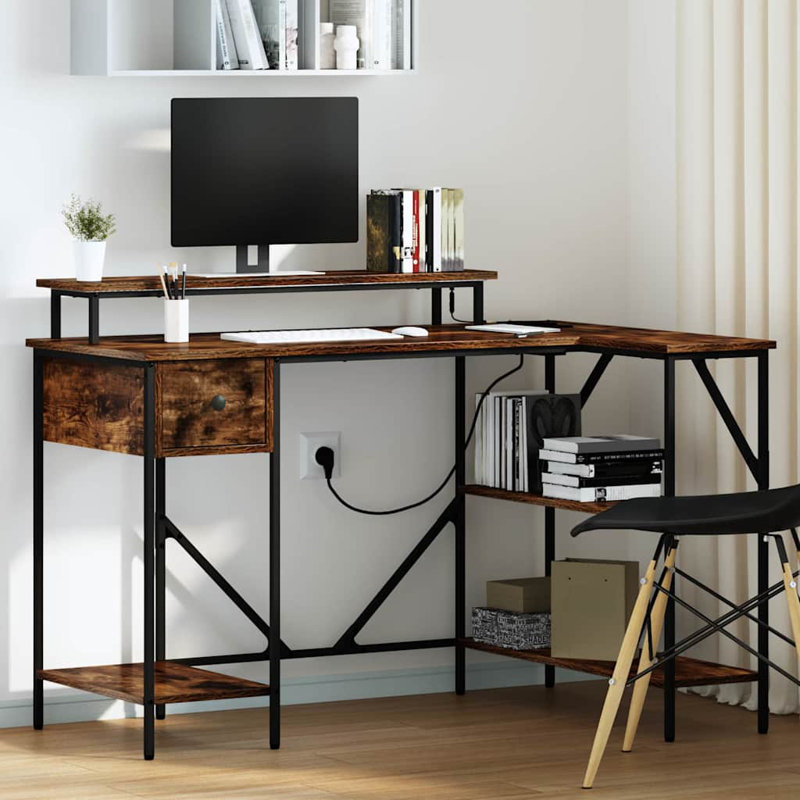 Computer Desk, Smoked Oak