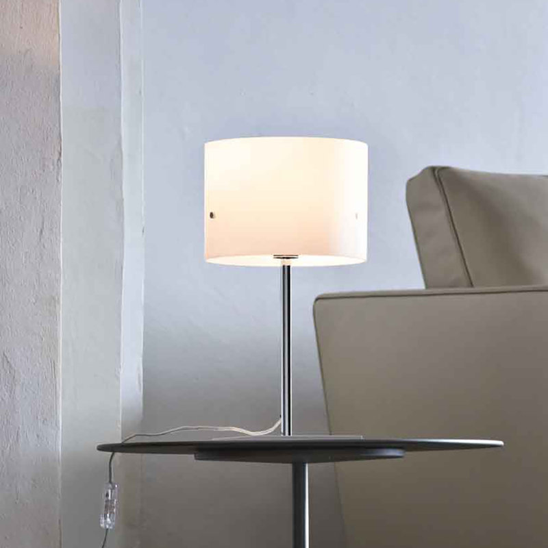 Donna Table Lamp, Small/Matte Nickel/Opal White