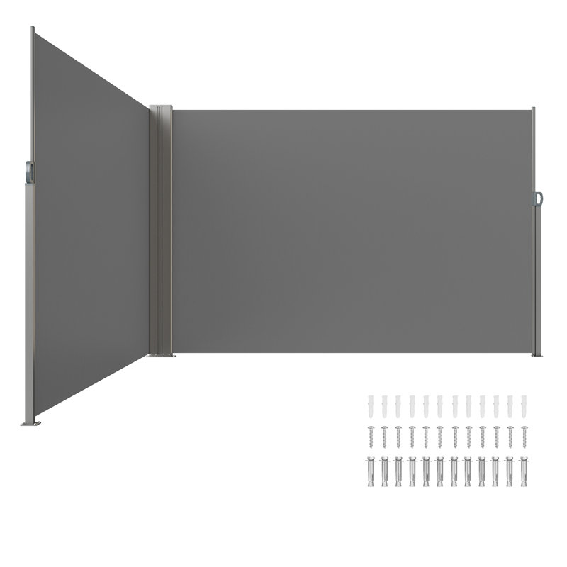 Auvent latéral rétractable VEVOR, écran d'intimité extérieur 79 po x 236 po, Gris