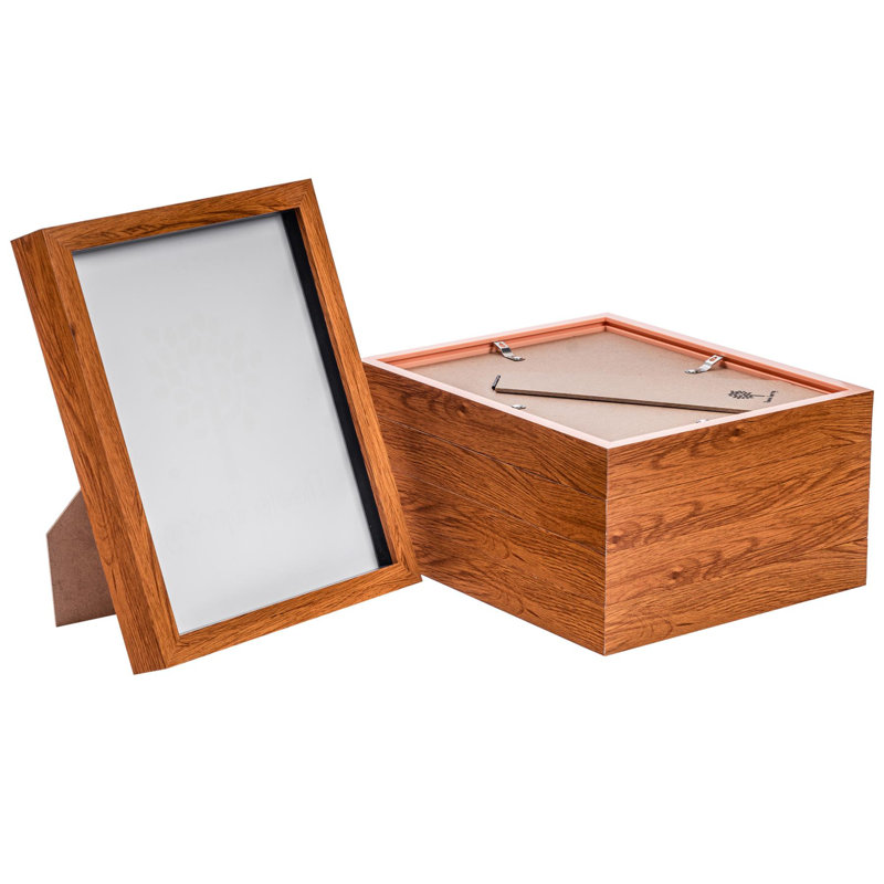 Nicola Spring - 3D Box Photo Frames, Brown, 23.5cm H x 17.1cm W x 3.5cm D