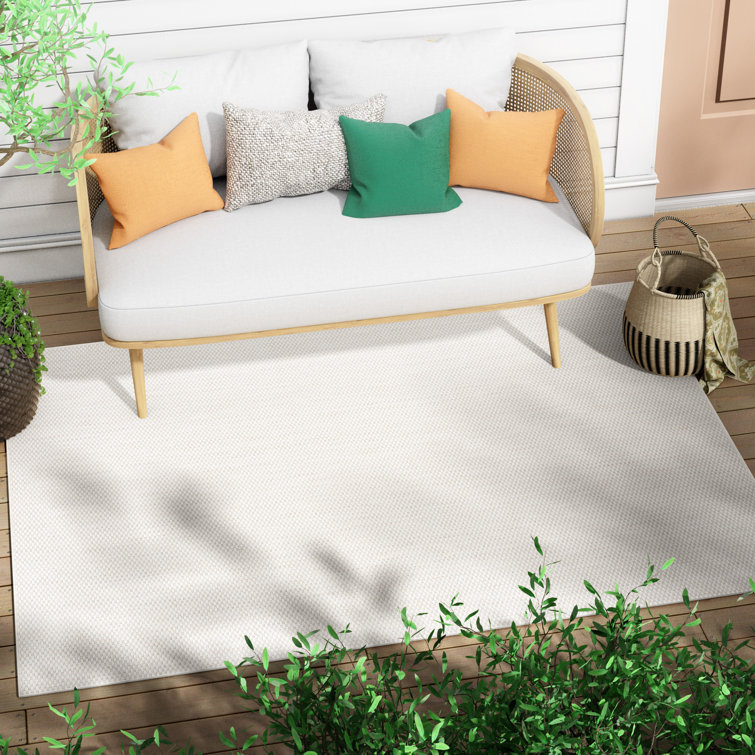 Marshanna Leif Nordic Geometric Pattern Indoor Outdoor Ivory Flatweave