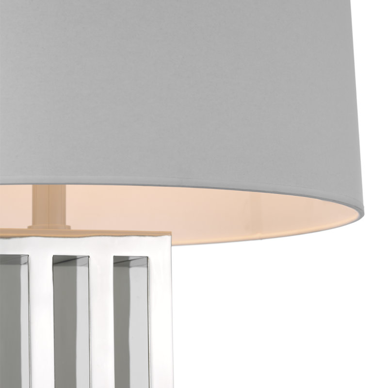Ralph Lauren Penrose 29" Table Lamp in Polished Nickel with White Paper Shade, Silver