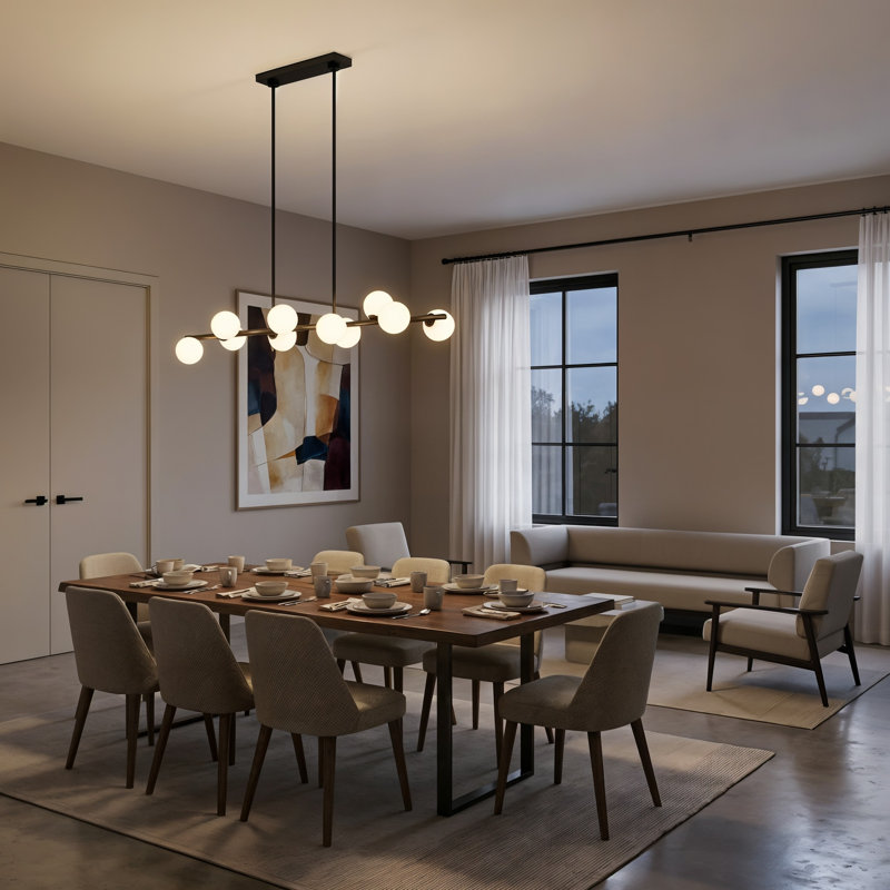 Grand lustre linéaire Altair, Fer vieilli