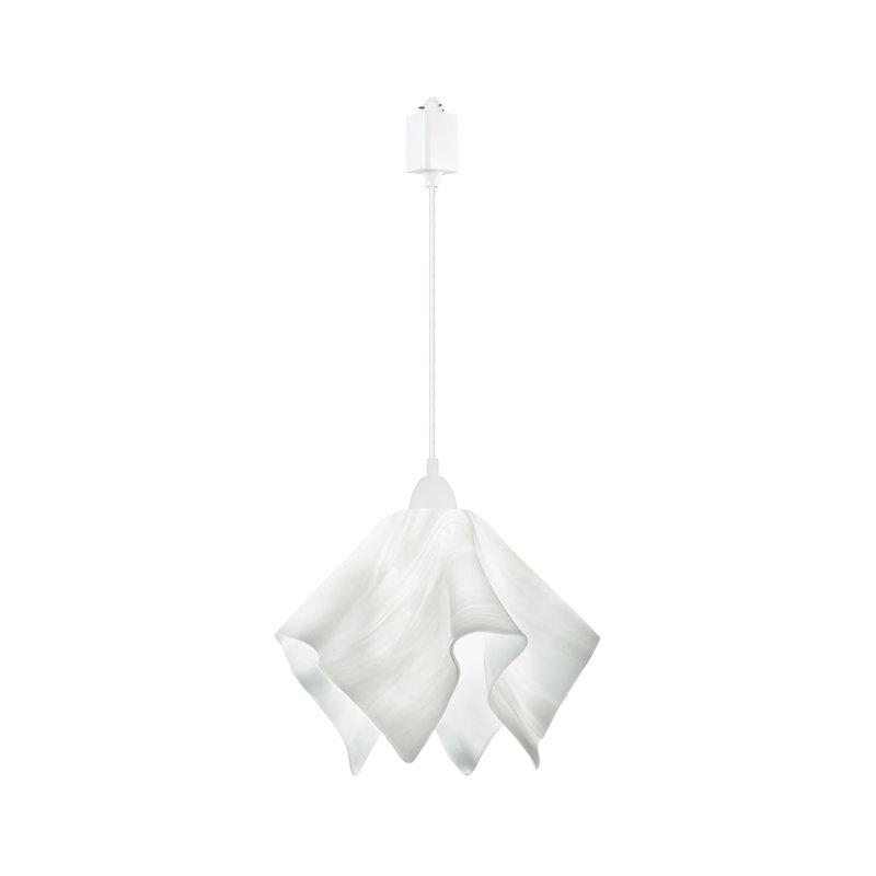 Luminaire suspendu 1 lumières flamme Dale, Grand, Blanc, Nuage blanc