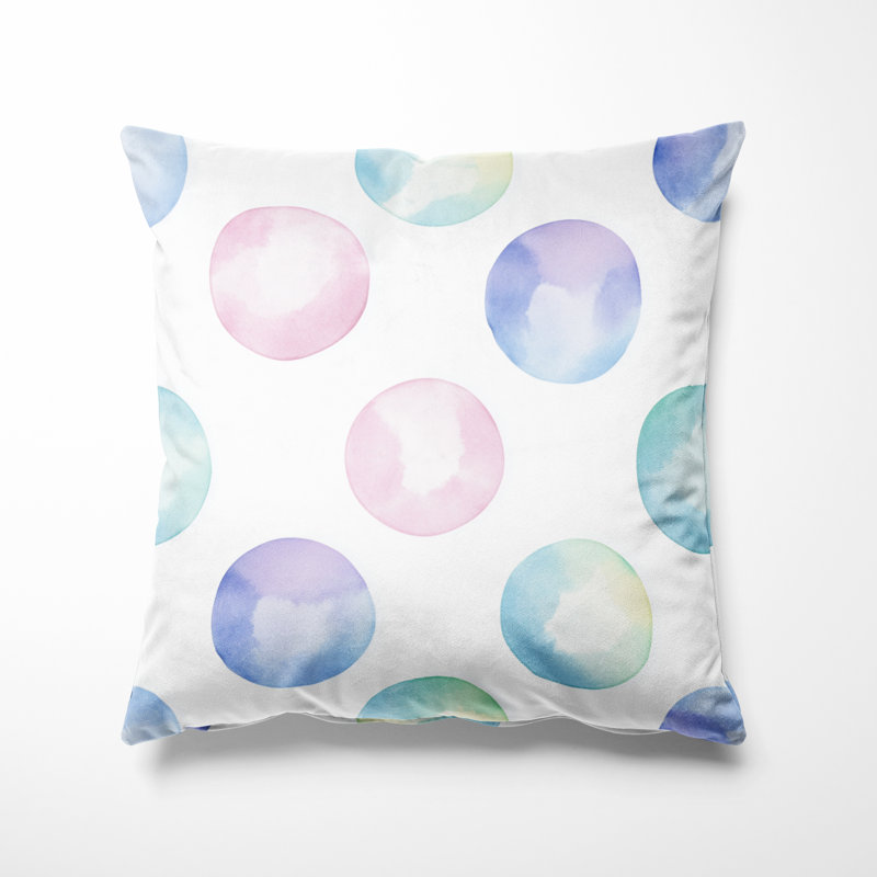 Coussin décoratif à pois Modern Circles, H 16 po x l 16 po