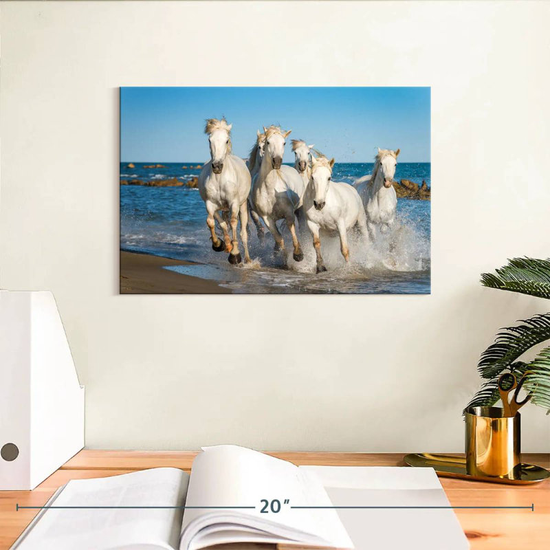 Brampt Camargue Horses, 8" H x 12" W